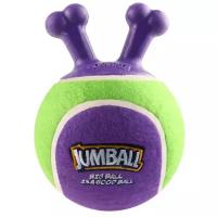 Игрушка для собак Gigwi JUMBALL Джамболл, мячик с ручкой/захватом 18 см. фиолетово-зеленый