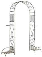 Арка садовая металлическая для растений (для сада) Лето разборная с чашами для горшков бронза, 240х170х40см., труба d=16, d=10