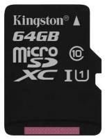 Карта памяти Kingston microSDXC 64GB UHS-I U1 R80/W10MB/s (SDCS/64Gb)