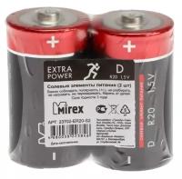 Батарейка солевая Mirex, D, R20-2S, 1.5В, спайка, 2 шт