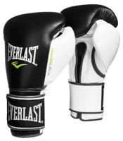 Боксерские перчатки Everlast тренировочные Powerlock черно-бело-зеленые 16 унций