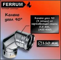 Колено угол 90 (430 0,8 мм) Ф110 Ferrum