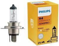 Лампа H4 12V 60/55W P43t (PHILIPS) +30% Vision