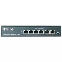 Коммутатор Osnovo SW-20600/A(80W) 6x100Mb 4PoE+ 80W неуправляемый