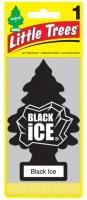 U1p-10155-Russ_ароматизатор Подвесной! Картон Ёлочка 'Черный Лед' (Black Ice) Little Trees арт. U1P10155RUSS