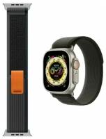 Ремешок нейлоновый Trail Loop Apple Watch для Series Ultra, 8, 7, 6, 5, 4 черный-серый 42/44/45/49 мм