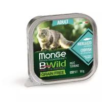 Корм для кошек Monge BWILD Feed the Instinct беззерновой, с треской и с овощами 100 г (паштет)