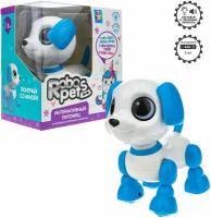 Робот 1TOY RoboPets интерактивная игрушка Робо-щенок бел/голубой (mini), свет, звук, движение