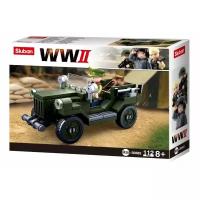 Конструктор SLUBAN WW2 M38-B0682 ГАЗ 67, 112 дет