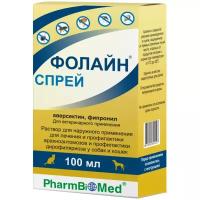 Pharmbiomed спрей от блох и клещей Фолайн 100 мл для собак и кошек 1 шт. в уп