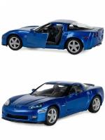 Металлическая машинка Kinsmart 1:36 «2007 Chevrolet Corvette Z06» инерционная, синяя KT5320D-2