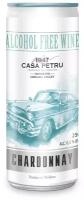 Вино безалкогольное CASA PETRU газированное полусладкое белое Совиньон Шардоне 0,25л ж/б
