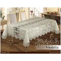 Скатерть прямоугольная с салфетками, кольцами Efor VIOLETTA SET велюр