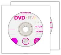 Перезаписываемый диск SmartBuy DVD-RW 4,7Gb 4x в бумажном конверте с окном, 2 шт