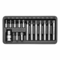 Набор бит 1/2 inch, TORX, 15 пр (L=30 мм, L=75 мм): T20, Т25, Т30, Т40, Т45, Т50, Т55, в метал. боксе, YT0411 TOYA / YATO YT-0411