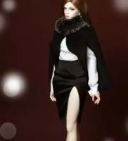 Iplehouse Woman Black satin skirt (Сатиновая юбка с глубоким вырезом для кукол Иплхаус 70 см)