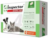 Inspector Quadro Tabs инсекто-акарицидные таблетки от всех паразитов для кошек и собак 2-8 кг