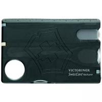 Швейцарская карта Victorinox SwissCard Nailcare, 0.7240.T3, 13 функций, полупрозрачный черный