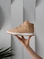 Кроссовки NIKE Dunk High Premium, размер 6.5 US (36.5 RU), коричневый, белый