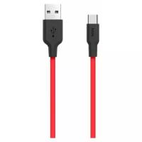 Кабель Hoco X21 Silicone USB - USB Type-C, 1 м, 1 шт., красный/черный