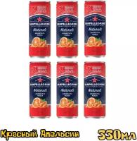 Газированный напиток Сан Пеллегрино красный апельсин 6шт 330мл. / Sanpellegrino Naturali ARANCIATA ROSSA Italian sparkling drinks 330 ml