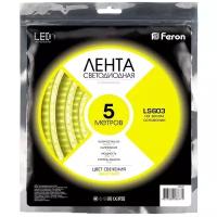 Cветодиодная LED лента Feron LS603, 60SMD(2835)/м 4.8Вт/м 5м IP20 12V желтый