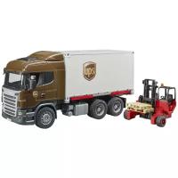 Фургон Bruder Scania R-серии UPS, с погрузчиком и паллетами 03-581