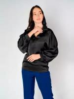Блузка женская с длинным рукавом черный LUCKY DAY, ЛДП013/2, размер 44-48