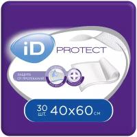 Пелёнки iD Protect 40x60 30 шт одноразовые впитывающие