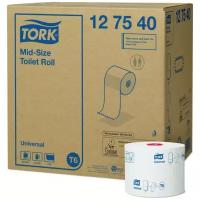 Бумага туалетная в рулонах Tork Mid-size Universal T6 1-слойная 27 рулонов по 135 метров (артикул производителя 127540)
