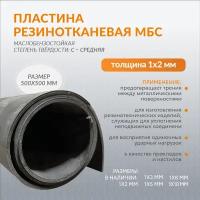 Пластина резинотканевая МБС 2мм, лист 500х500мм