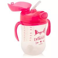 Поильник с трубочкой с грузиком Baby's First Straw Cup, 270 мл розовый