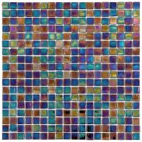 NN52 Мозаика одноцветная чип 15 стекло Alma Mono Color синий фиолетовый темный квадрат глянцевый перламутр
