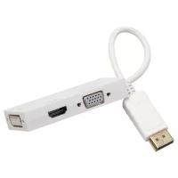 Адаптер ORIENT DisplayPort - HDMI / DVI-I / VGA (C309/C309W), белый, 0.2 м