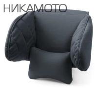 AUTOPROFI COM0250HRBKBK COM-0250HR BK/BK_подголовник! COMFORT универсальн, упругий каркас, подушка под шею, экокожа, чёрн.