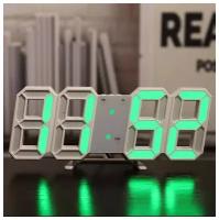 Электронные настольные настенные светодиодные 3D часы декоративные светящиеся часы с ночным режимом регулируемые с зеленой подсветкой