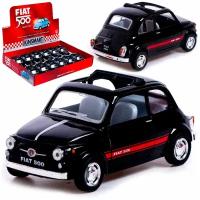 Металлическая машинка игрушка 1:24 Fiat 500 (Фиат) инерционная / Черная