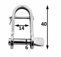 Скоба такелажная с пальцем 6мм 40х14 AISI 316