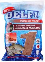 Прикормка DELFI зимняя Ice Ready увлажненная лещ + плотва какао + корица, коричневая, 500 г