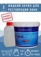 Наливной акрил FinnAcryl 24 Стандарт, для реставрации ванны размером 1,7 м, фасовка 3,6 кг