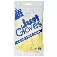 Высококачественные резиновые латексные перчатки Just Gloves Rubberex, размер М, цвет желтый
