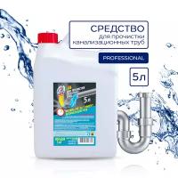 Средство для чистки труб Mister Dez PROFESSIONAL от засоров, гель, очиститель труб, 5 л