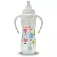 Baby Land Бутылочка с антиколиковой системой с ручками, 240 мл, с 6 месяцев, белый