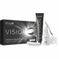 Ollin Vision Set Graphite - Оллин Вижн Сэт Крем-краска для бровей и ресниц Графит (в наборе), 20 мл -