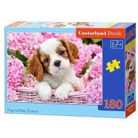 Пазл Castorland Pup in Pink Flowers (B-018185)