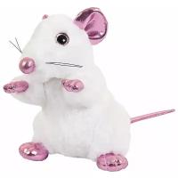 Мягкая игрушка ABtoys Крыса, 19 см, белый/розовый