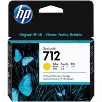 Картридж струйный HP 712 для HP DesignJet, 29 мл, Желтый/Yellow, (3ED69A)