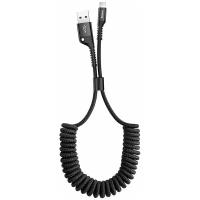 Usb Кабель-зарядка Lightning Baseus Elastic 2A 1м CALSR-01 черный