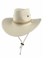 Шляпа карнавальная ковбойская, цвет светло-бежевый, размер 58