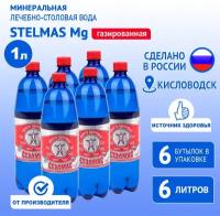 STELMAS Mg минеральная-лечебно-столовая вода, газированная/Стэлмас магний/Россия/1 л х 6 шт
